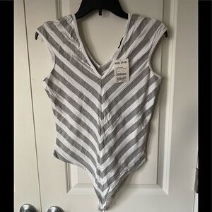 Bebe sport Gray and white leotard